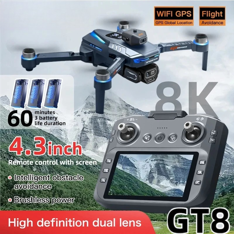 Drone Gps Rc Tt36 - Original GT8 Drone 8K Professional Dual