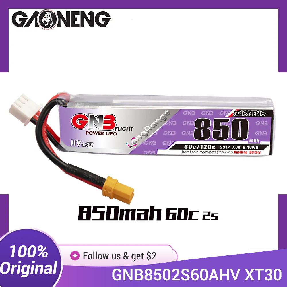 Drone Carrera Rc - GAONENG GNB LiPo Battery 850mAh 2S