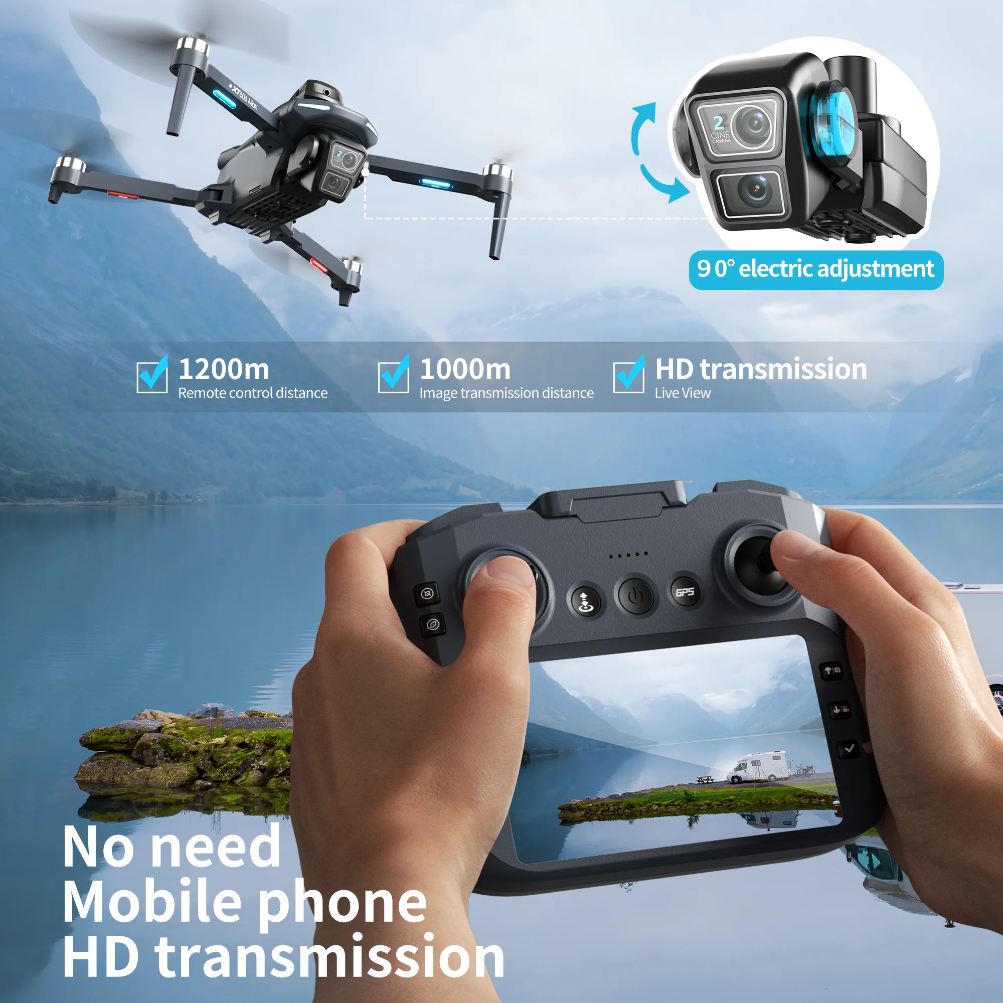 Original XT606 Drone Professio - огляд і ціна Drone Gps Rc Tt36