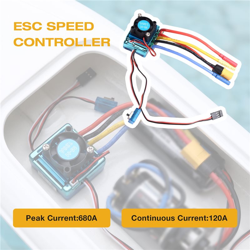 WOWFU-120A Brushless ESC Speed - огляд і ціна Rc Boat Brushless Motor