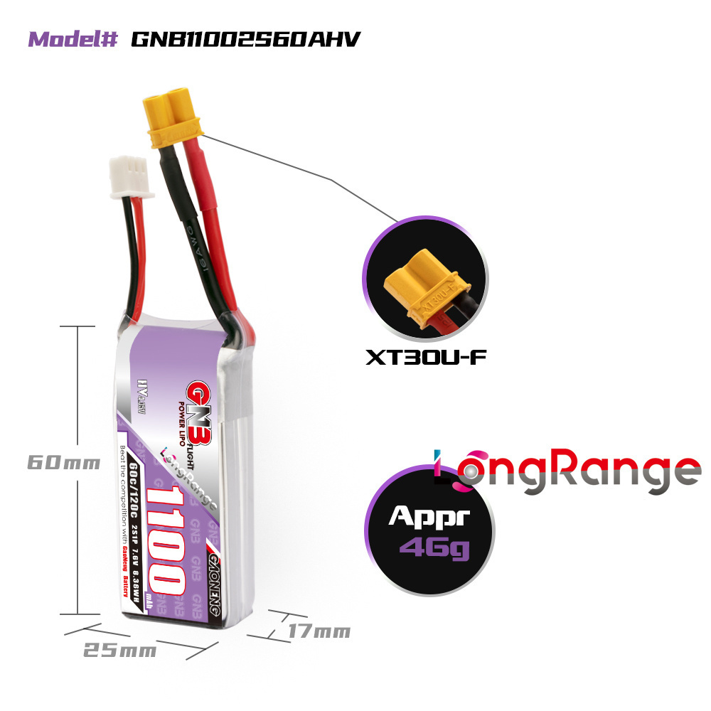 GNB 1100mAh 2S 3S 4S 6S 60C/12 - огляд і ціна Drone Carrera Rc