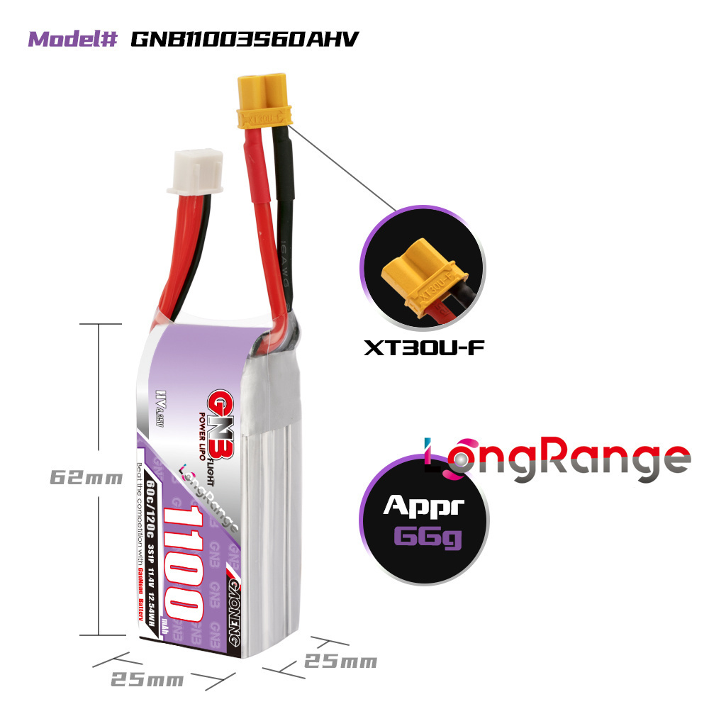 GNB 1100mAh 2S 3S 4S 6S 60C/12 - огляд і ціна Drone Carrera Rc